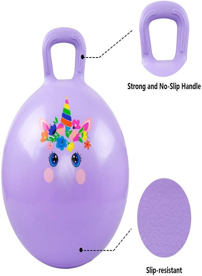 IXWQ Sit and Bounce Rubber Hop Ball Jumping&Bouncing Hopper Hopping Ball for Boys Girls Toys for Kids Yoga Game Jump Retro Ball Handle Ride-On Bouncy Kangaroo Bouncer 3-6 Year(Multicolor) (45 CM) - Image 3